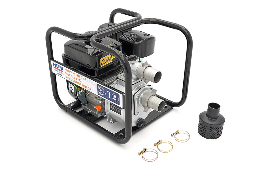 HBM Waterpomp 196cc. 6.5 PK met Benzine Motor