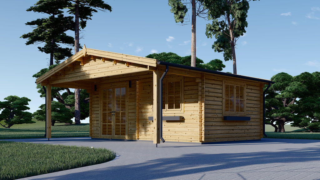 Houten tuinhuis - Lon - 36m2 - 6x6m - 44mm