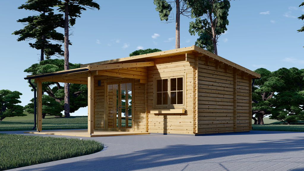 Houten tuinhuis - Vien - 24m2 - 6x6m - 44mm