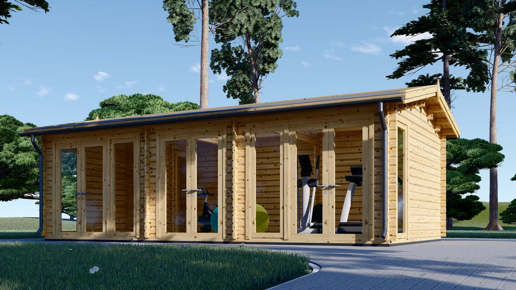 Houten tuinhuis - Floren - 30m2 - 7,5x4m - 44mm