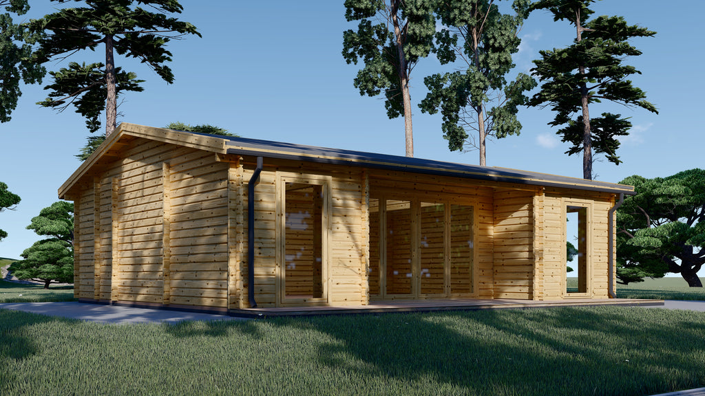 Houten tuinhuis - Monro - 56m2 - 8x7 - 44mm