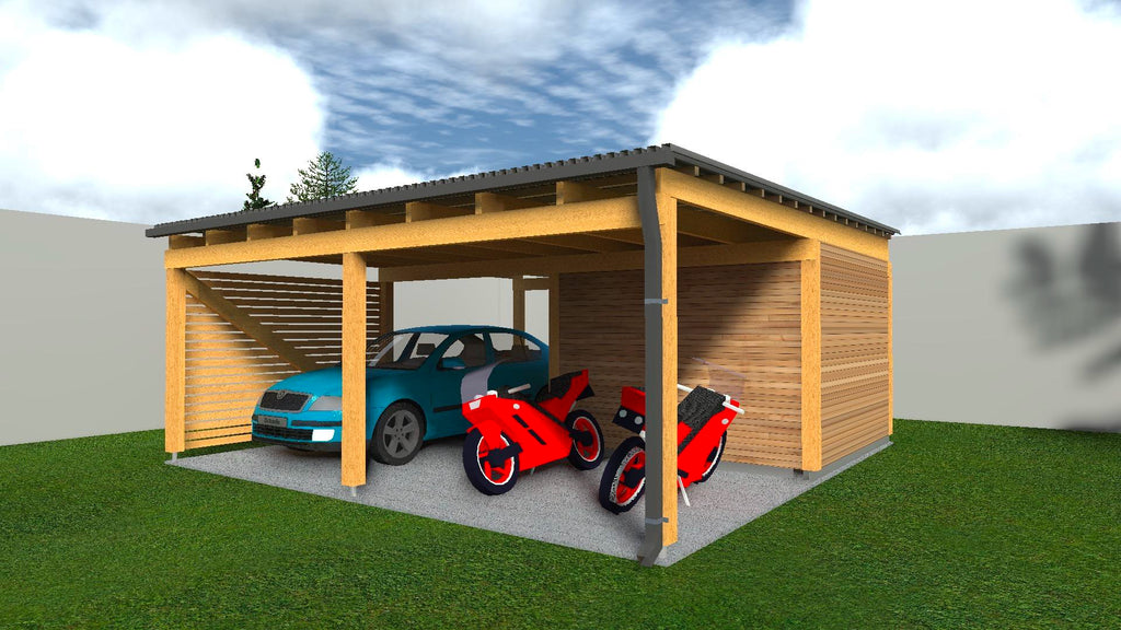 Houten Carport A1-S1-M1